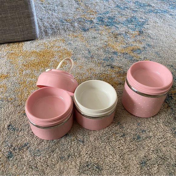 Cute pink stackable thermos like lunchbox - Picture 3 of 5